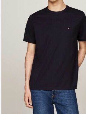 Tommy Hilfiger Black Short Sleeve Crew Neck Tee with Mini Logo